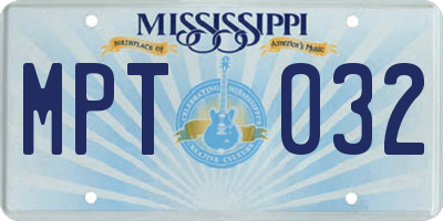 MS license plate MPT032