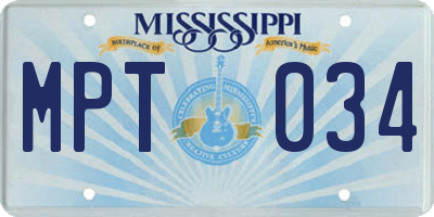 MS license plate MPT034