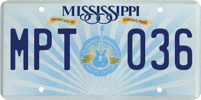 MS license plate MPT036