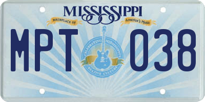 MS license plate MPT038