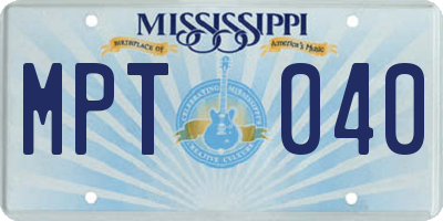 MS license plate MPT040