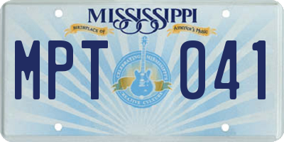MS license plate MPT041
