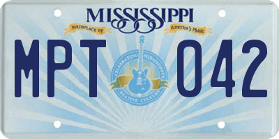 MS license plate MPT042
