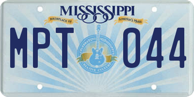 MS license plate MPT044