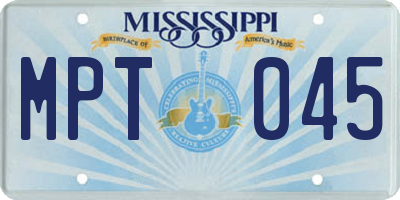 MS license plate MPT045