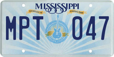 MS license plate MPT047