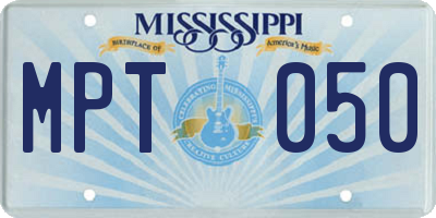 MS license plate MPT050