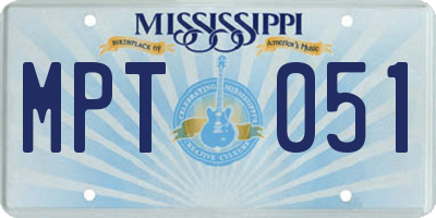 MS license plate MPT051