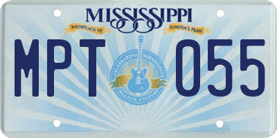 MS license plate MPT055