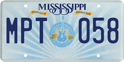 MS license plate MPT058
