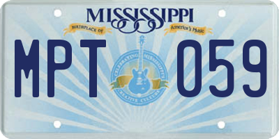 MS license plate MPT059