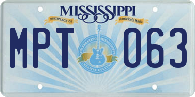 MS license plate MPT063