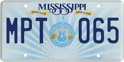 MS license plate MPT065