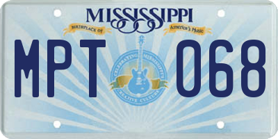MS license plate MPT068