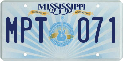 MS license plate MPT071