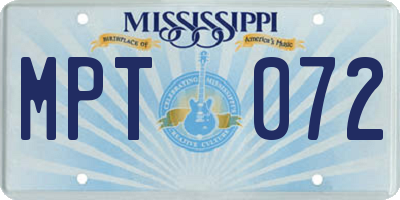 MS license plate MPT072