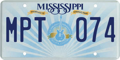 MS license plate MPT074