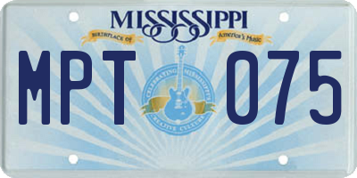 MS license plate MPT075