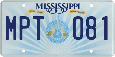 MS license plate MPT081