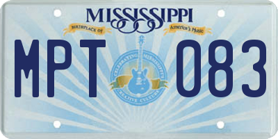 MS license plate MPT083