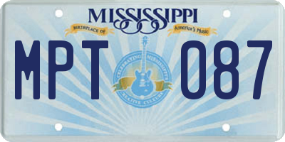 MS license plate MPT087