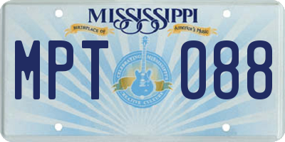 MS license plate MPT088