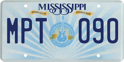 MS license plate MPT090