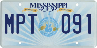 MS license plate MPT091
