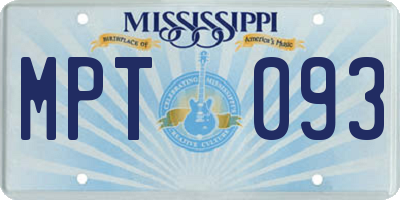 MS license plate MPT093