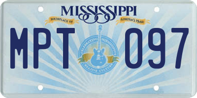 MS license plate MPT097