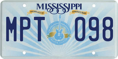 MS license plate MPT098