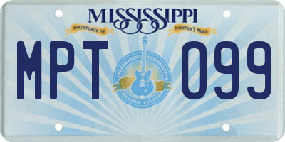 MS license plate MPT099