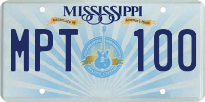 MS license plate MPT100