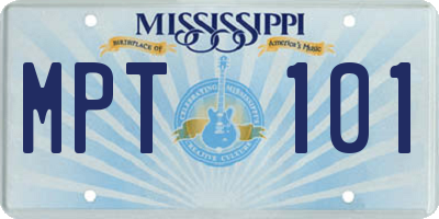 MS license plate MPT101