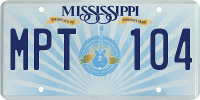 MS license plate MPT104