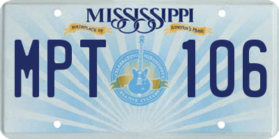 MS license plate MPT106