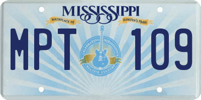 MS license plate MPT109