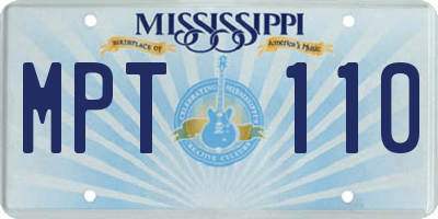 MS license plate MPT110