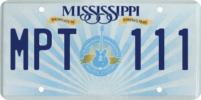 MS license plate MPT111