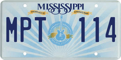MS license plate MPT114