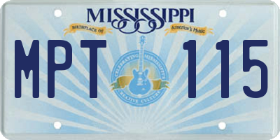 MS license plate MPT115
