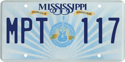 MS license plate MPT117