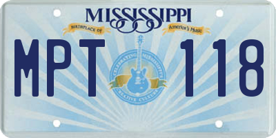 MS license plate MPT118