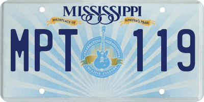 MS license plate MPT119