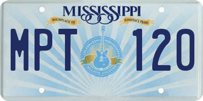 MS license plate MPT120