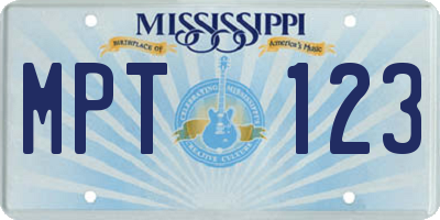MS license plate MPT123