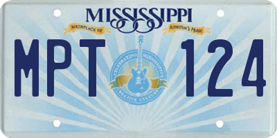MS license plate MPT124