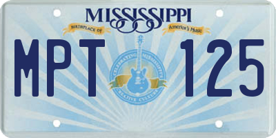 MS license plate MPT125