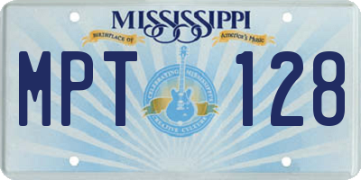 MS license plate MPT128