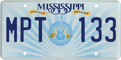 MS license plate MPT133